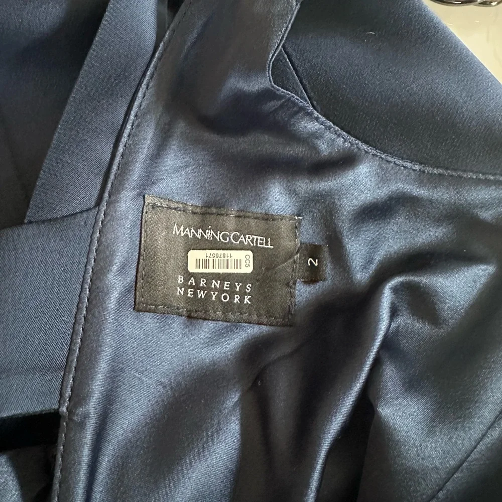 Manning Cartell Barneys New York Navy Slip Dress Gown Small - Picture 9 of 10
